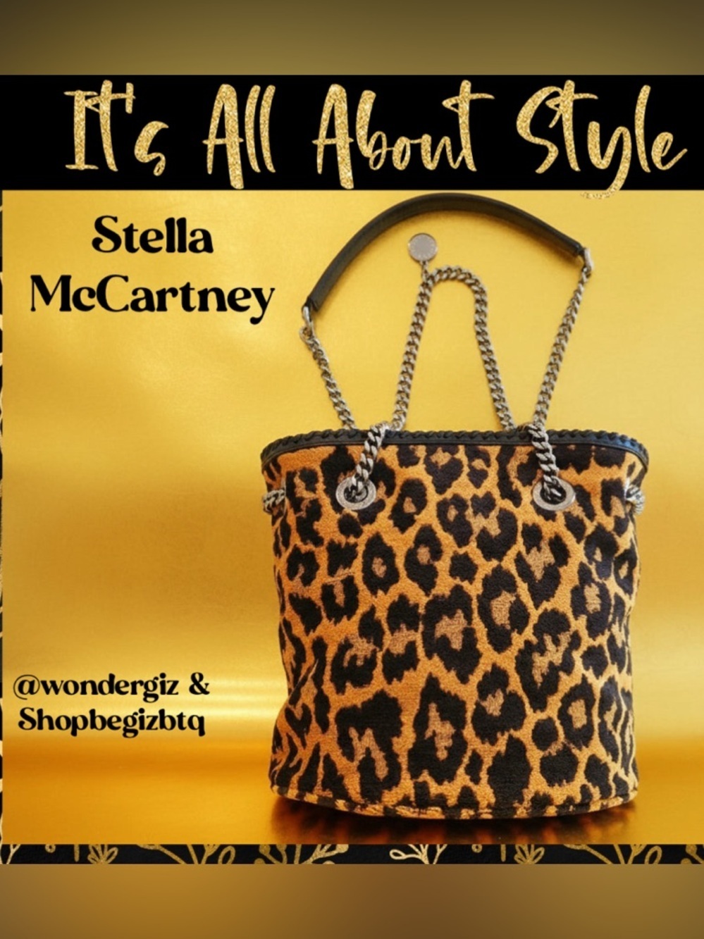 🔥🔥🔥 EUC Stella McCartney Leopard Jacquard Bucket Bag Reduced To Buy Now & Save - Picture 4 of 13
